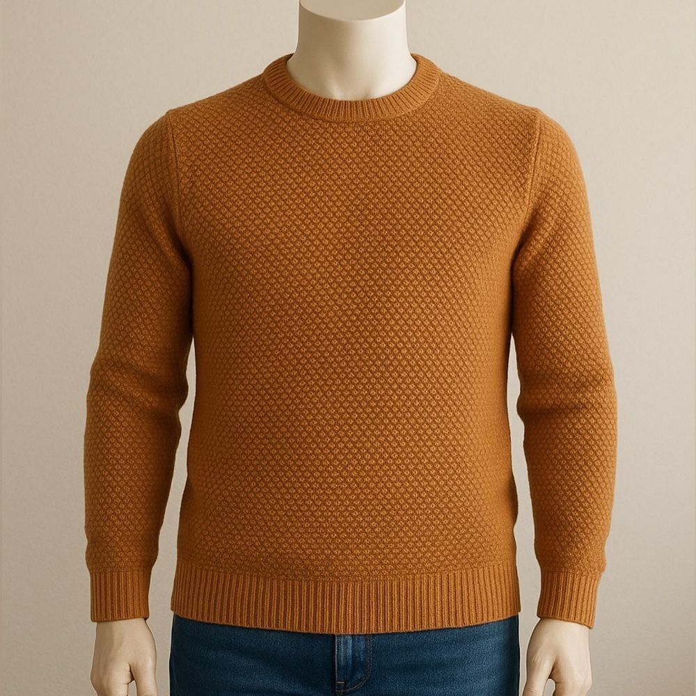 Paul James L (XL)Men’s Sweater 100% Merino Wool Browm Casual Fall Winter England - Picture 2 of 7